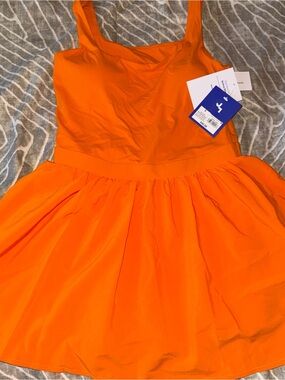 Joylab Orange Fit-and-Flare Dress Small with built in shorts